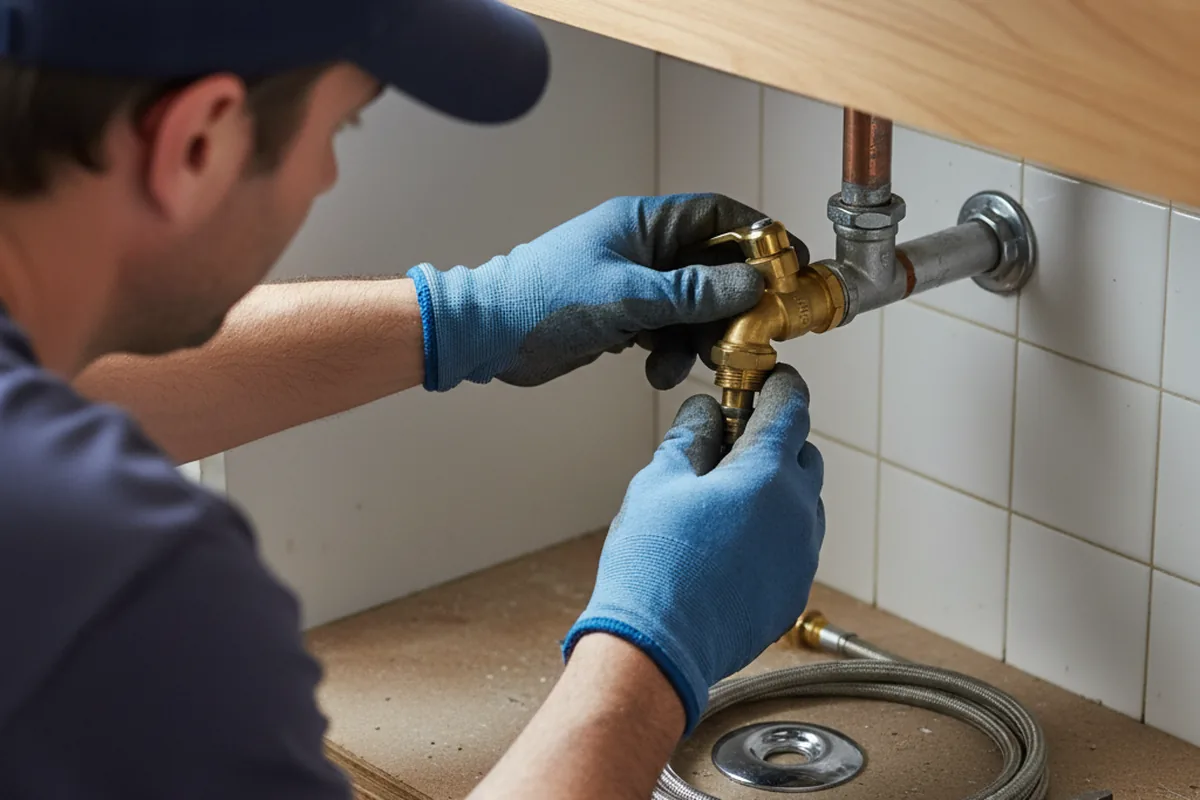 Shutoff valve and fitting work during Faucet and Fixture Repair in North Weymouth